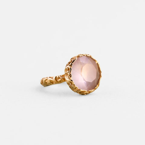 ANELLO DORATO PIETRA TONDA