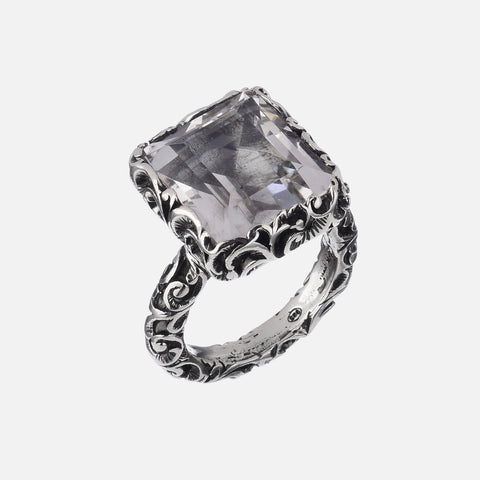 ANELLO SOLITARIO TAGLIO SMERALDO