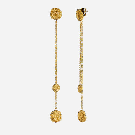 Orecchini pendenti in oro con lenticchie