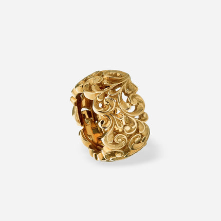 Anello da donna in acciaio inox placcato oro rosa con orecchie cave, a Anello da donna in acciaio inox placcato oro rosa con orecchie cave, a