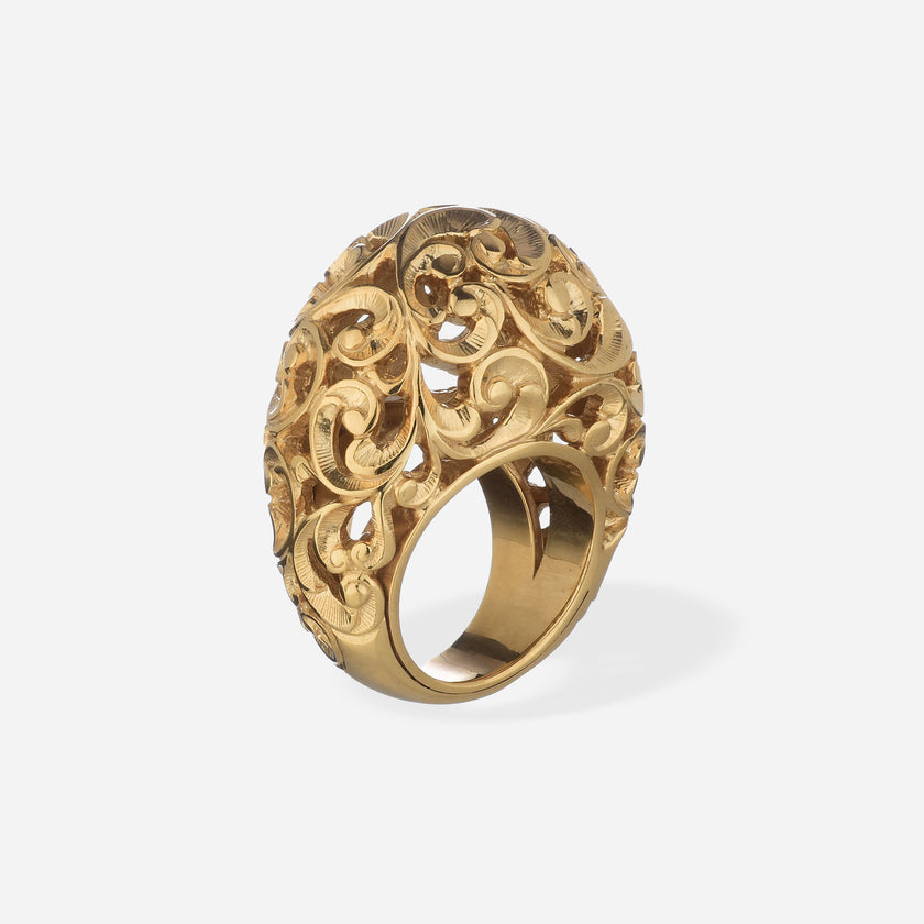 ANELLO CABOCHON PLACCATO ORO