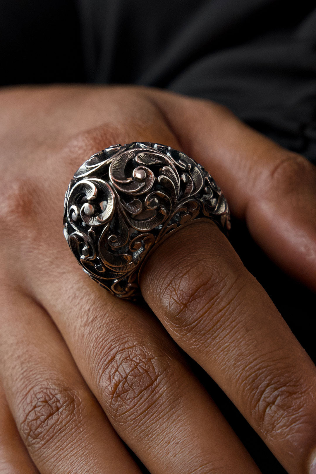 ANELLO CABOCHON IN ARGENTO