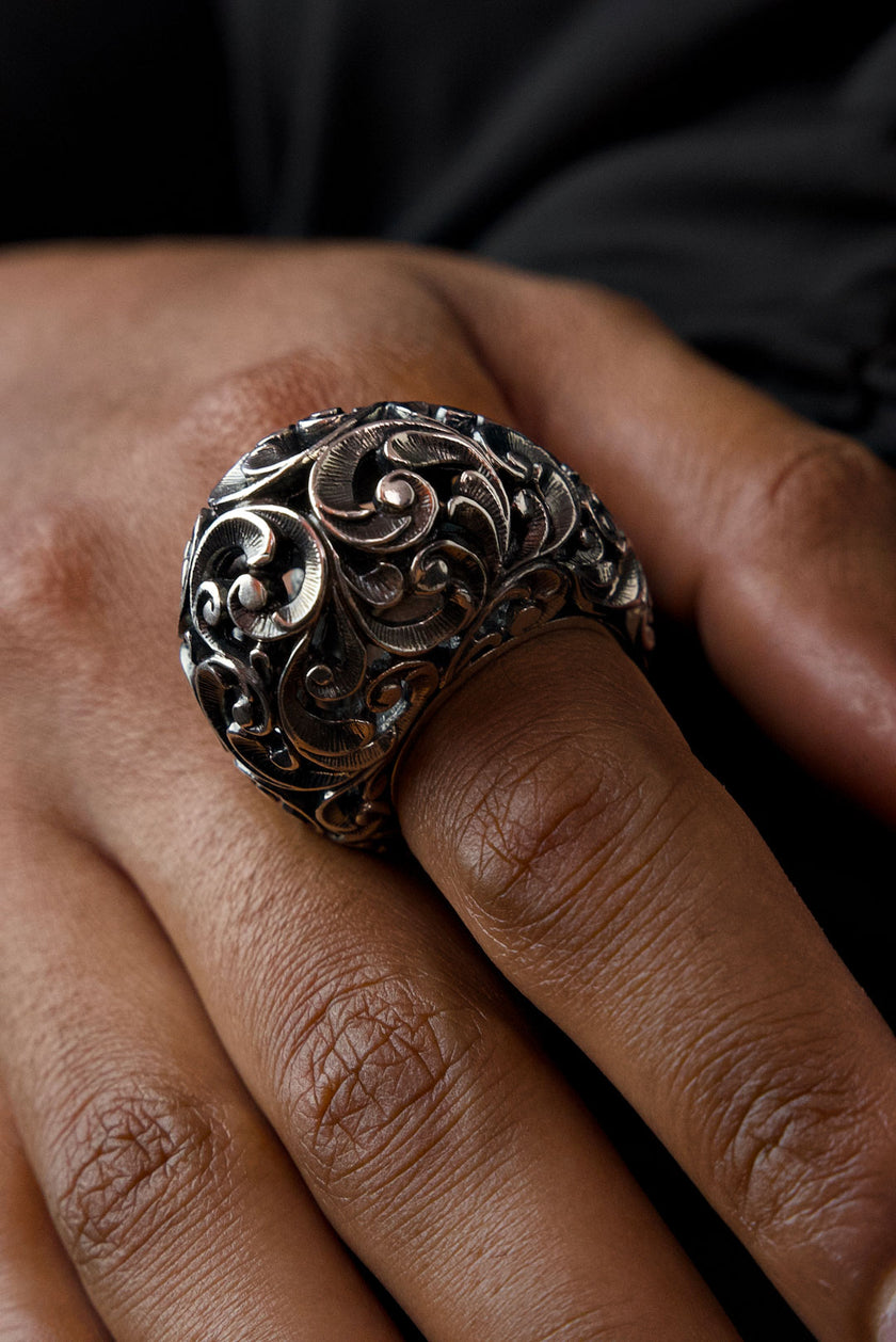 ANELLO CABOCHON IN ARGENTO