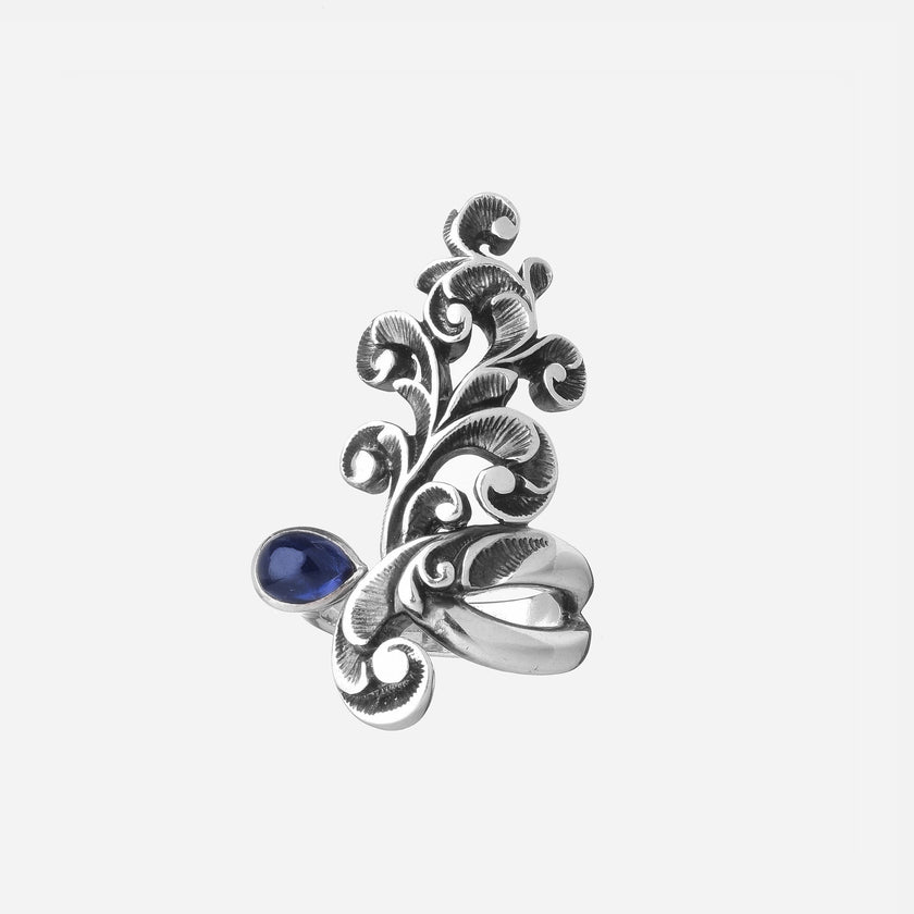 ANELLO A FALANGE CON TORMALINA BLU