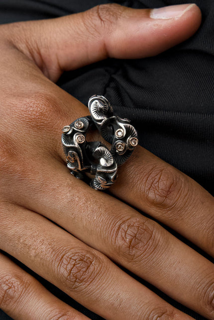 ANELLO GROUMETTE CON DIAMANTI BROWN