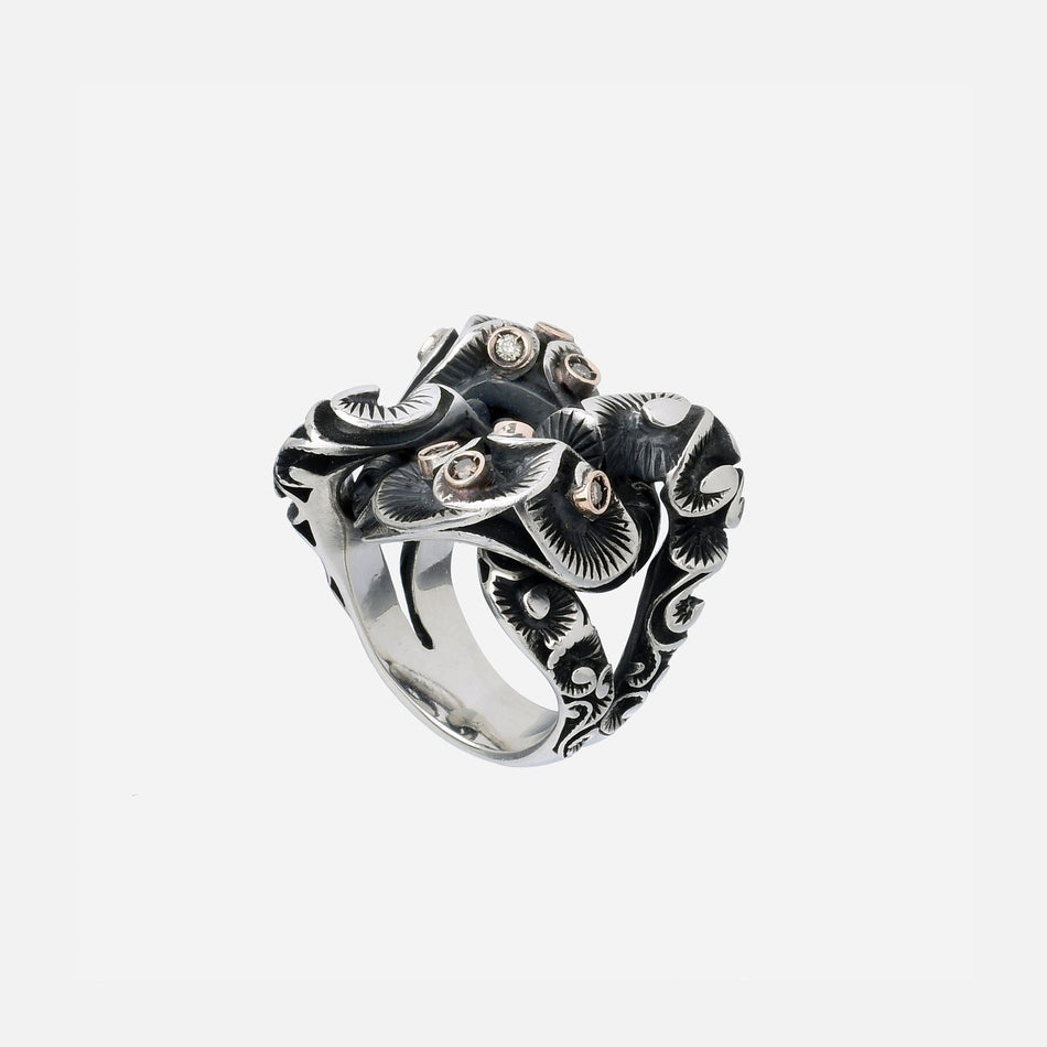 ANELLO GROUMETTE CON DIAMANTI BROWN