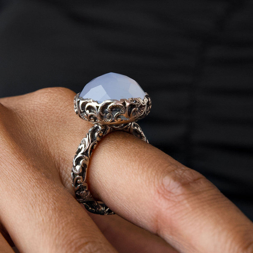 ANELLO PIETRA TONDA CABOCHON