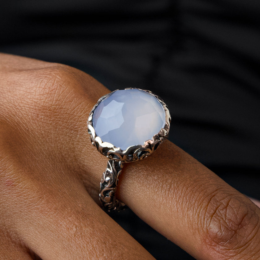 ANELLO PIETRA TONDA CABOCHON