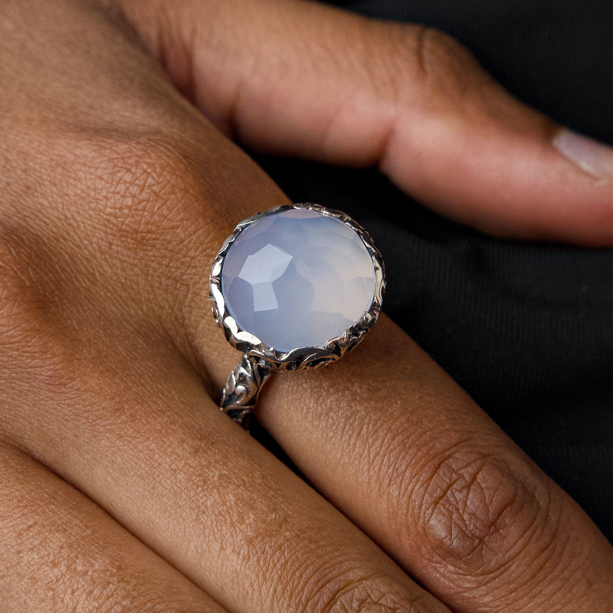 ANELLO PIETRA TONDA CABOCHON