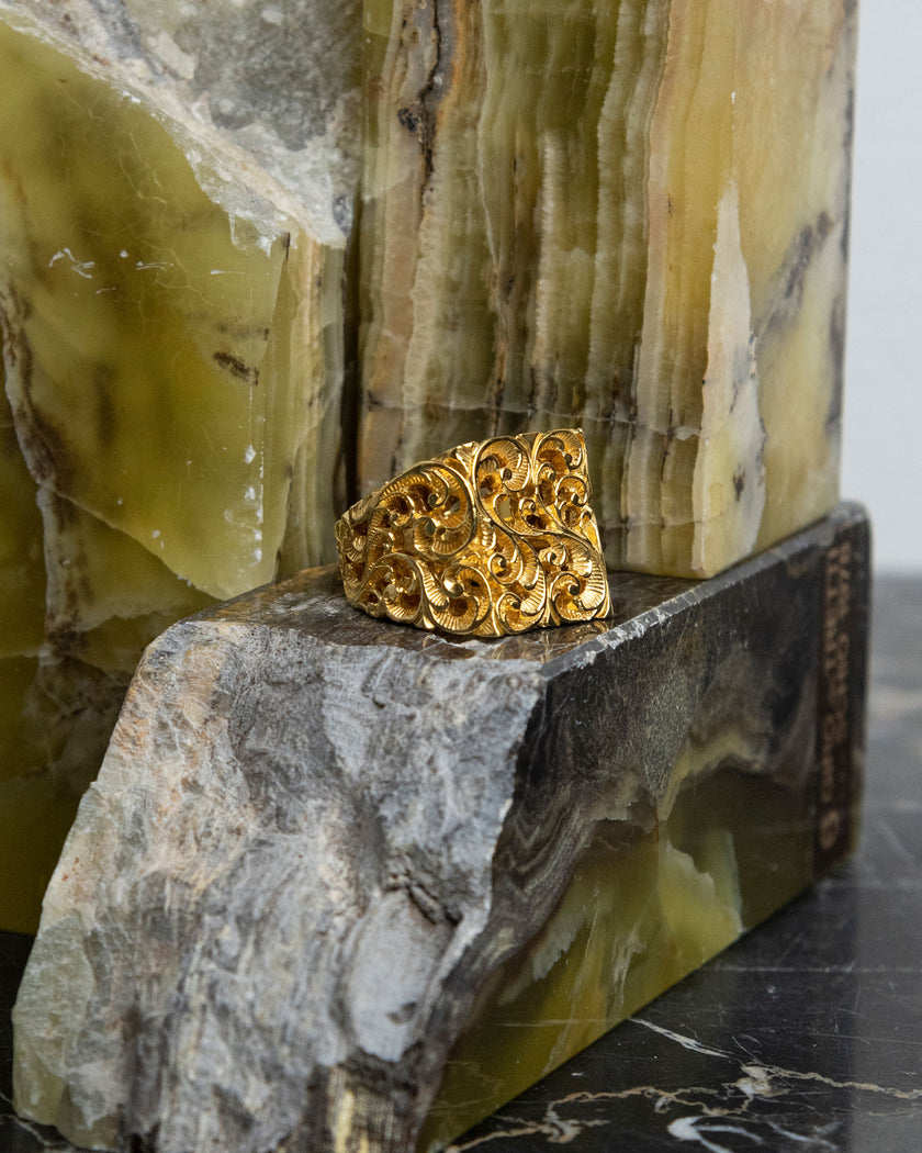 ANELLO CHEVALIER SQUADRATO DORATO
