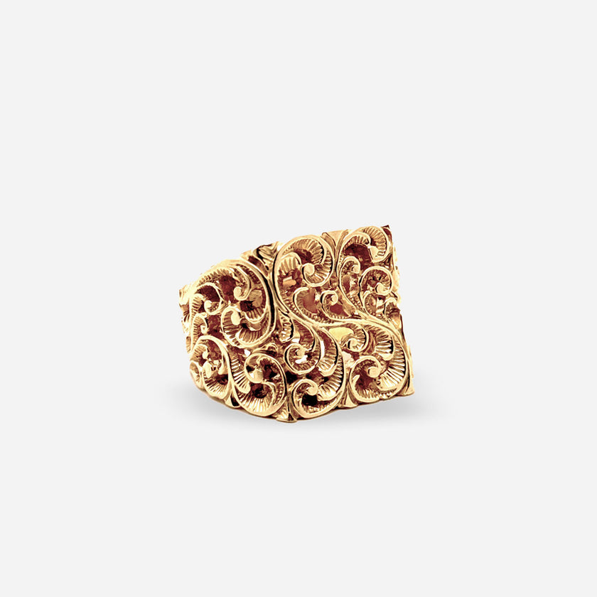 ANELLO CHEVALIER SQUADRATO DORATO