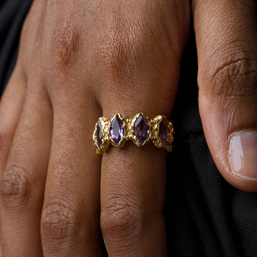 ANELLO ETERNITY NAVETTE DORATO