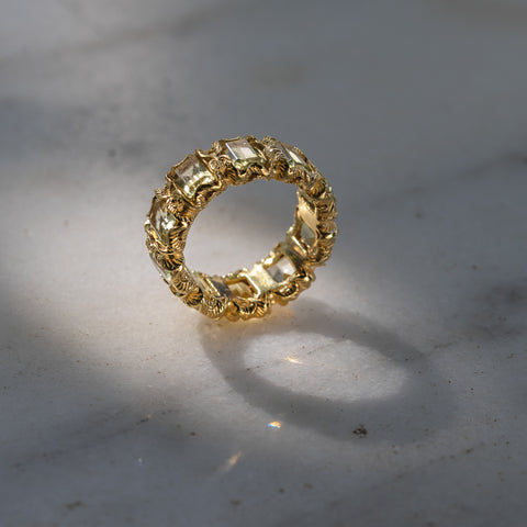 ANELLO ETERNITY SMERALDO DORATO