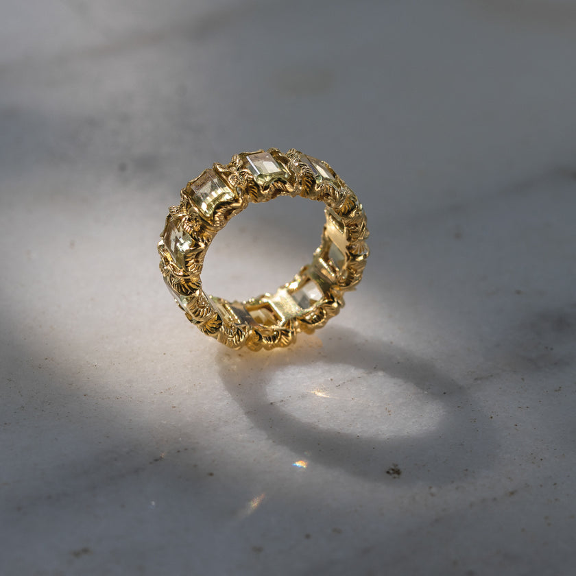 ANELLO ETERNITY SMERALDO DORATO