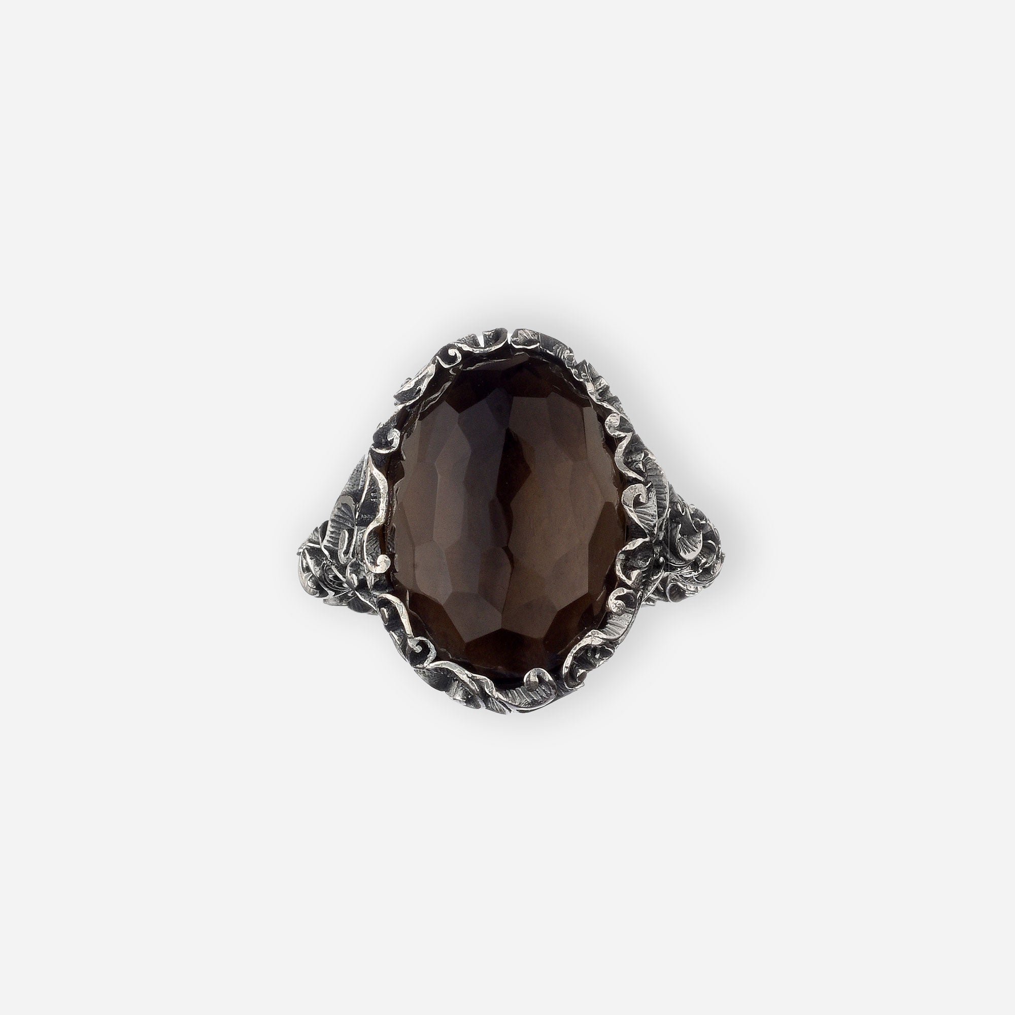 ANELLO CABOCHON QUARZO FUMÉ