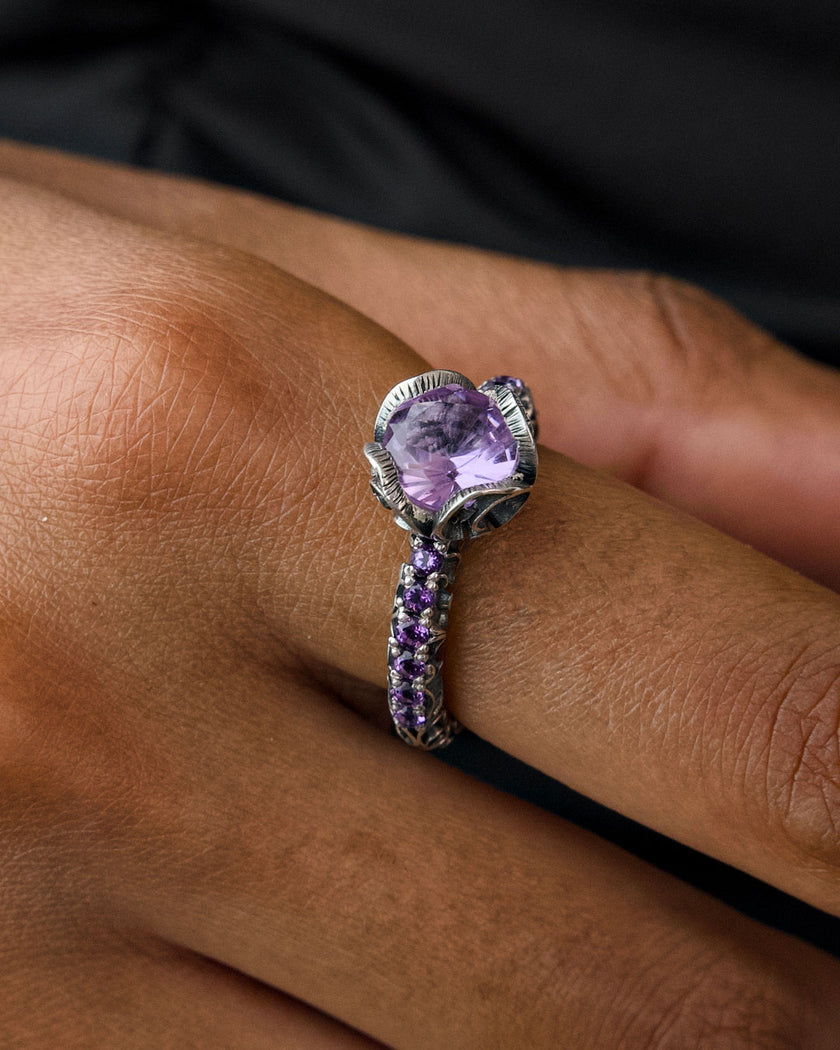 ANELLO SOLITARIO PAVÉ