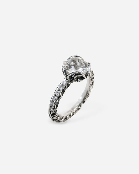ANELLO SOLITARIO PAVÉ