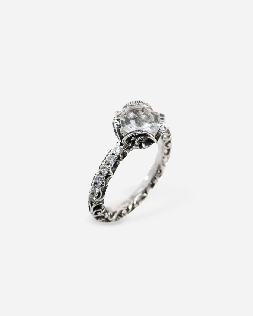 ANELLO SOLITARIO PAVÉ