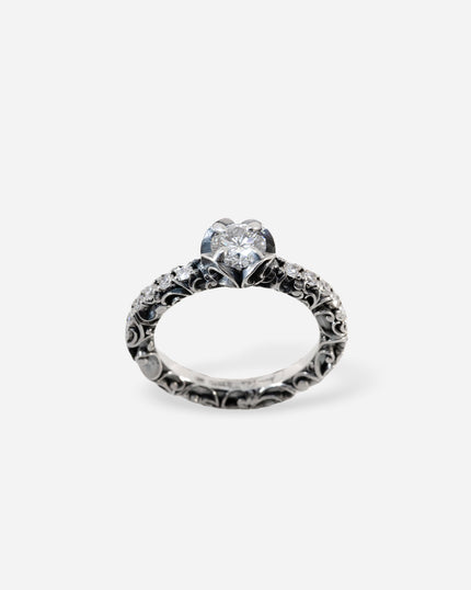 ANELLO SOLITARIO PAVÉ DIAMONDS