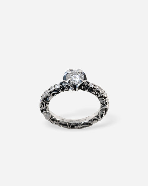 ANELLO SOLITARIO PAVÉ DIAMONDS
