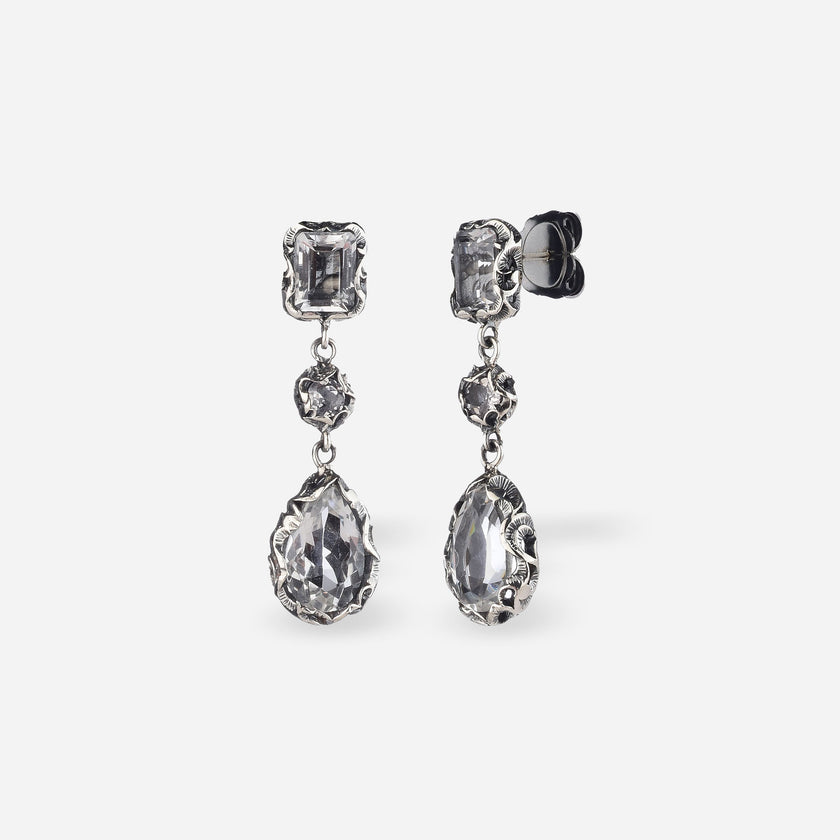 ORECCHINI SHRI PENDENTI 3 PIETRE