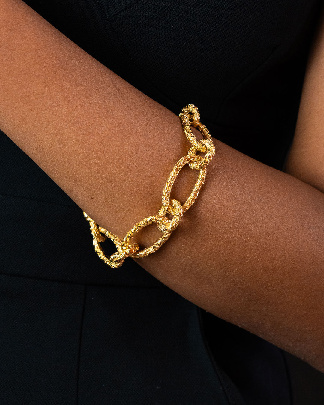 BRACCIALE GROUMETTE OVALI DORATO