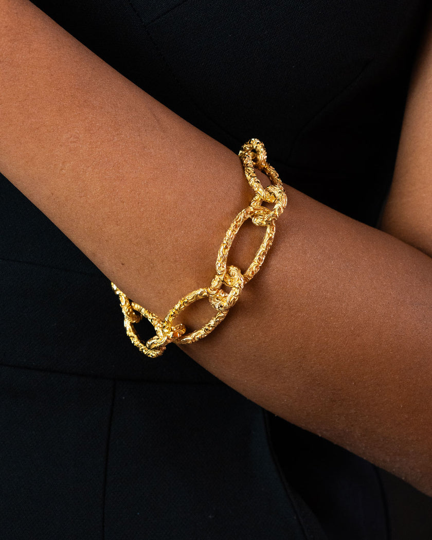BRACCIALE GROUMETTE OVALI DORATO