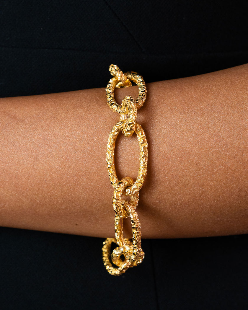 BRACCIALE GROUMETTE OVALI DORATO