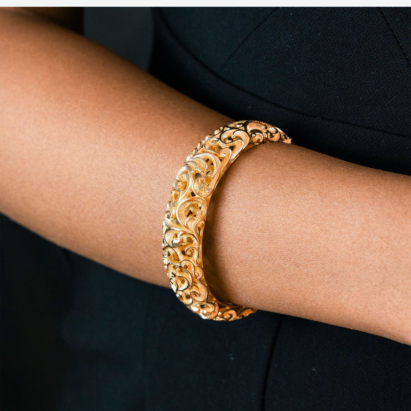 BRACCIALE OPERA A MANETTA BOMBATA DORATO