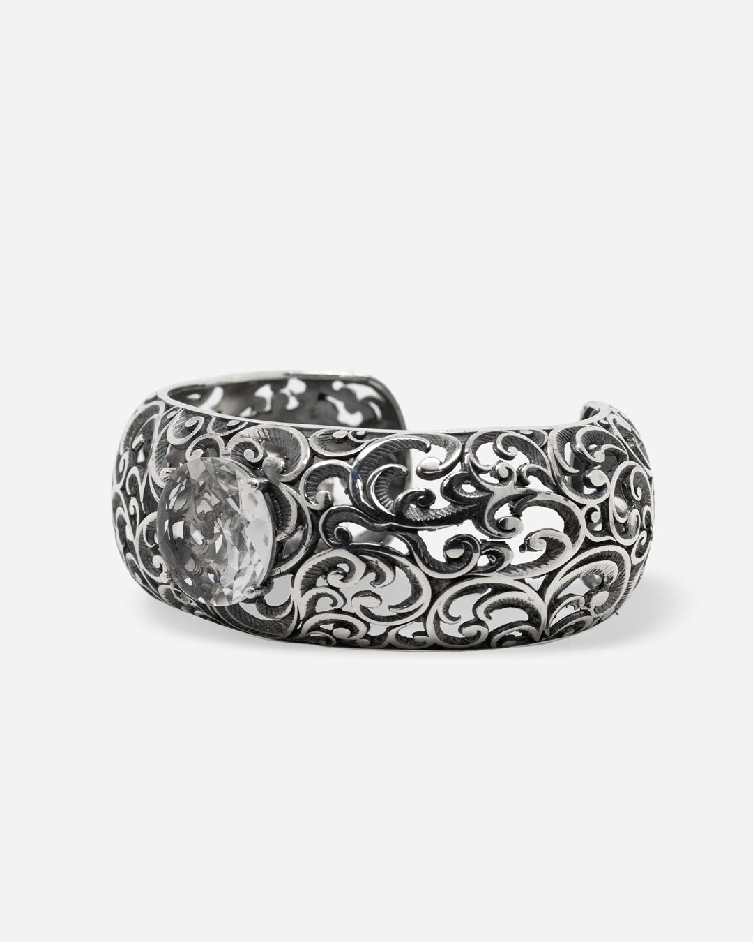 BRACCIALE BOMBATO CON PIETRA CENTRALE