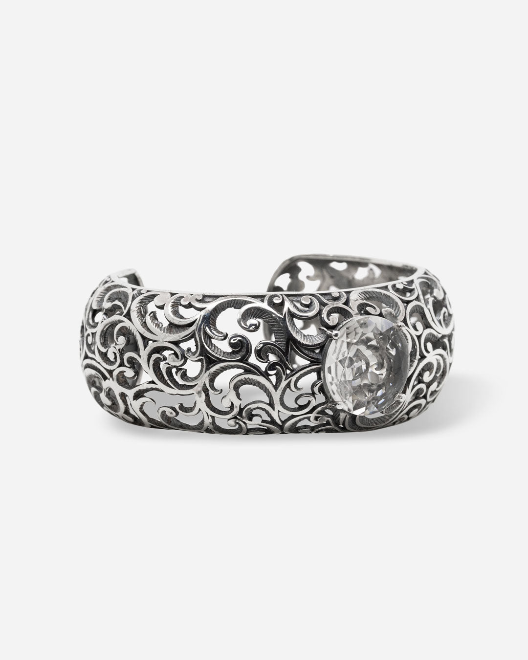 BRACCIALE BOMBATO CON PIETRA CENTRALE