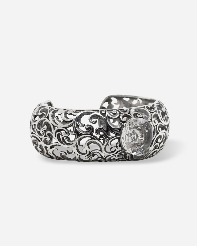 BRACCIALE BOMBATO CON PIETRA CENTRALE