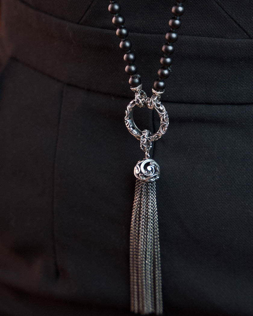COLLANA NOMAD LUNGA ONICE SATINATO