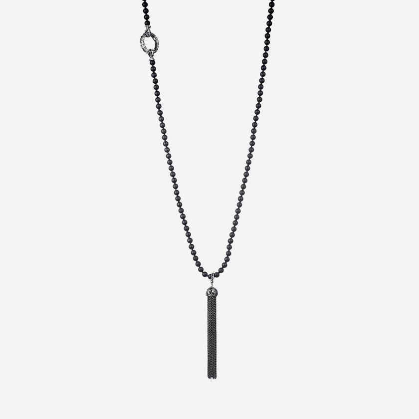 COLLANA NOMAD LUNGA ONICE SATINATO