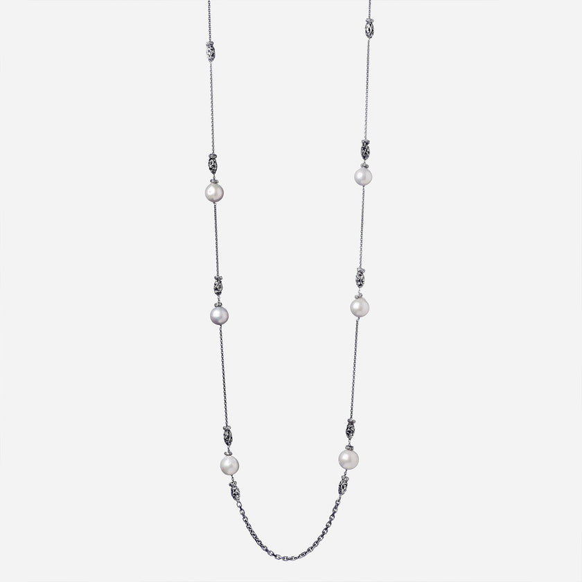 COLLANA LUNGA PERLE E SHIVA LINGAM