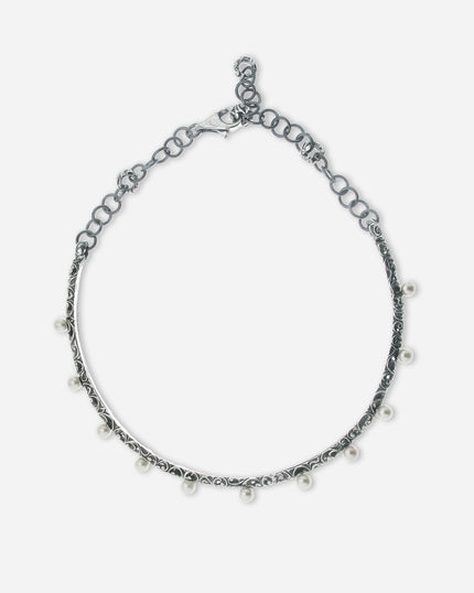 COLLANA CHOKER RIGIDA CON PERLE