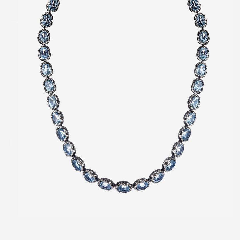 COLLANA TENNIS TOPAZIO AZZURRO