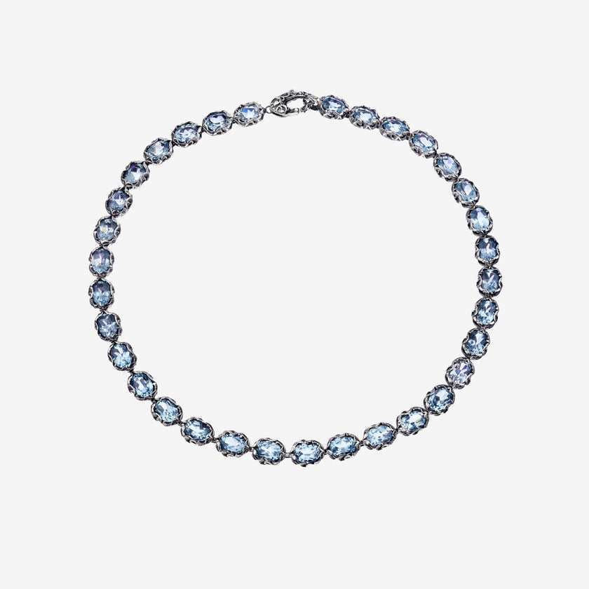 COLLANA TENNIS TOPAZIO AZZURRO