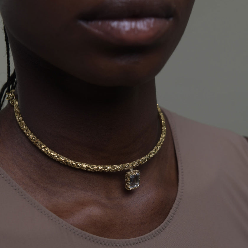 COLLANA CHOKER DORATA PENDENTE