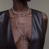 Collana Pura lunga con perle e pietre naturali