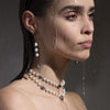 Pura choker necklace with teardrop stones and pearls