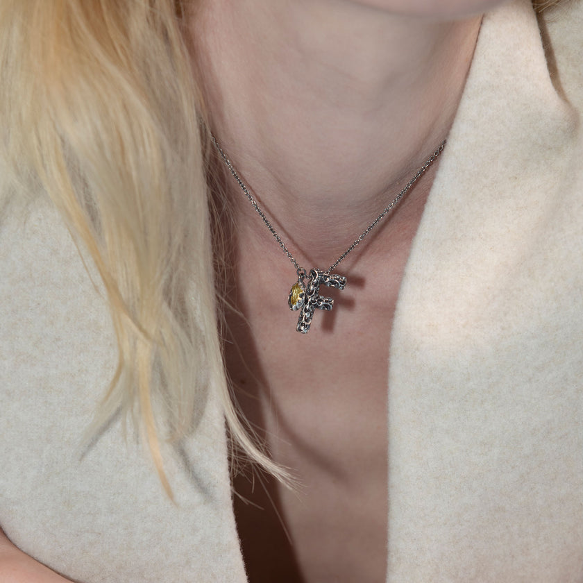 COLLANA CIONDOLO LETTERA F