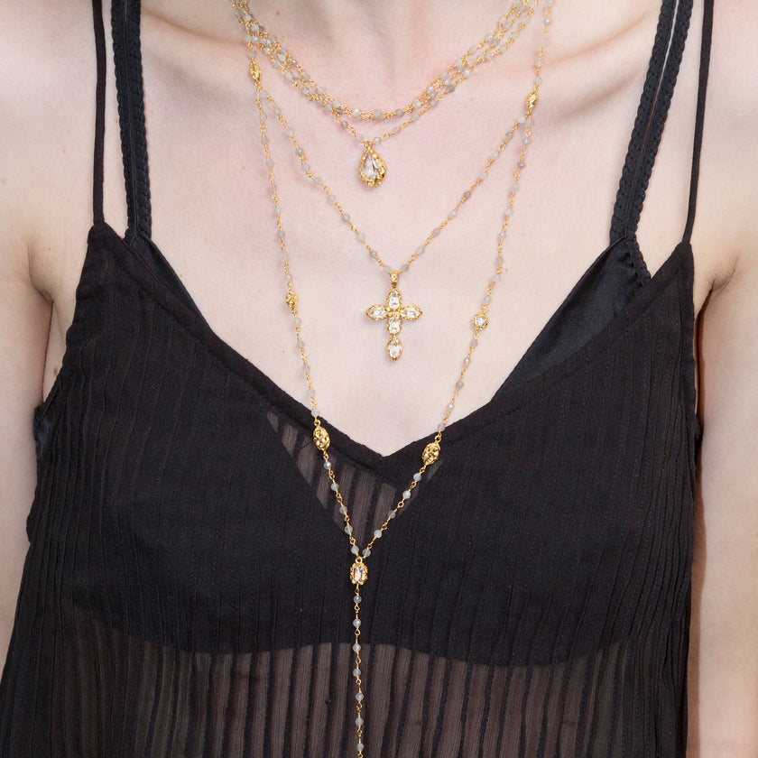 COLLANA ROSARIO 5 FILI DORATA