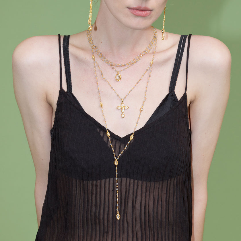 COLLANA ROSARIO 5 FILI DORATA