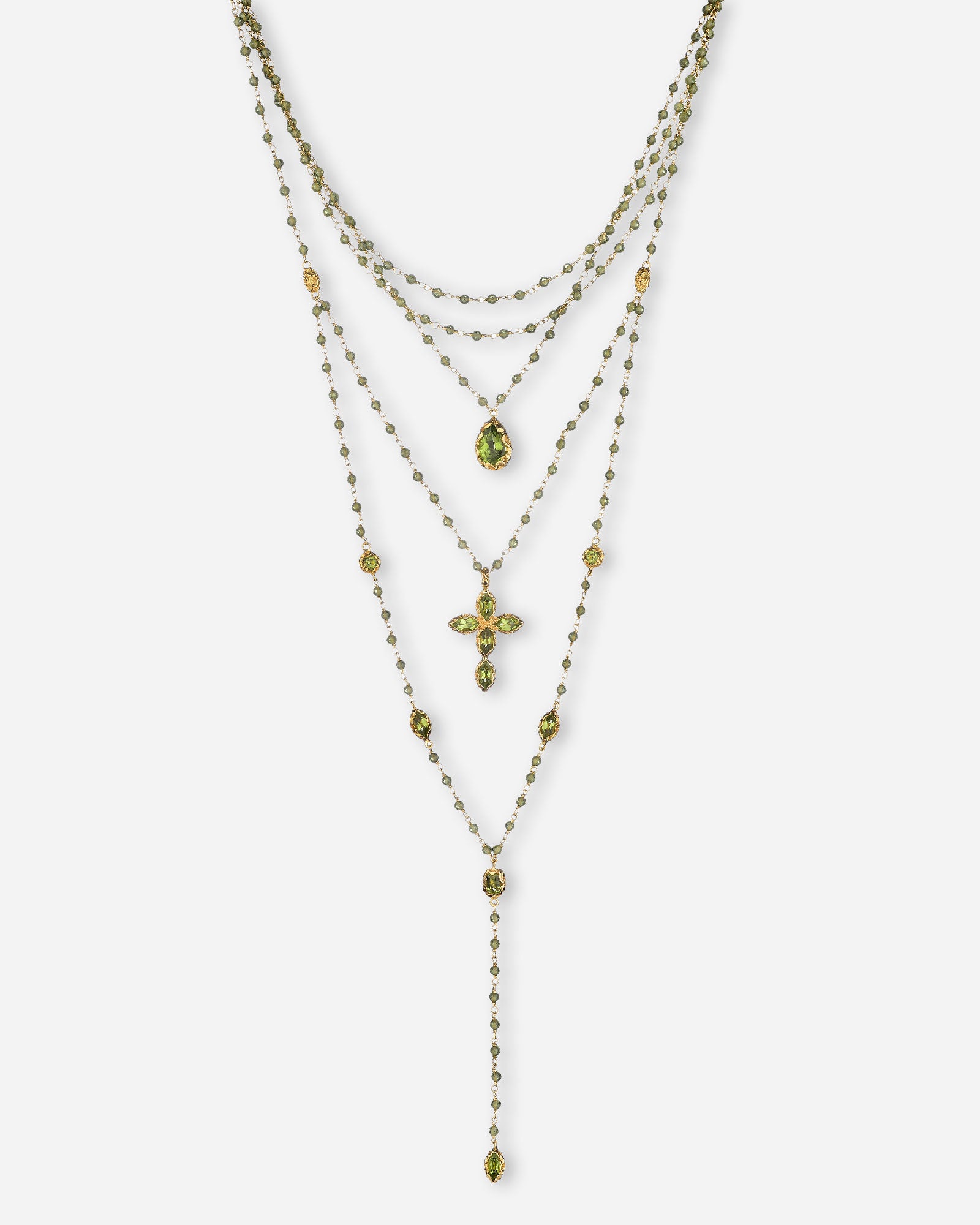 COLLANA ROSARIO 5 FILI DORATA