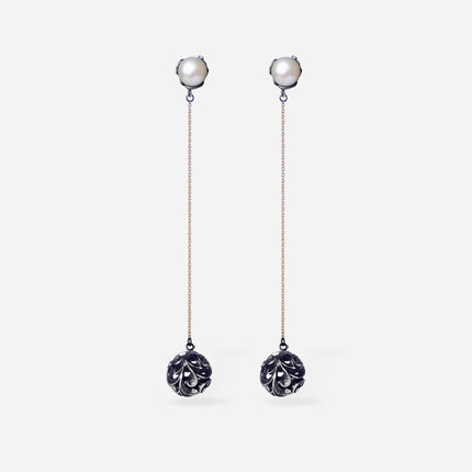 ORECCHINI LUNGHI CON PERLA A LOBO