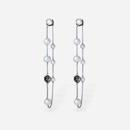 Orecchini Di Perle Per Il Secondo Foro Dell'orecchio, Delicati Orecchini Di Perle Bianche Per Ragazze, Pietra Portafortuna Di Giugno, Gioielli Estivi Da Donna - Italia - Foto 4