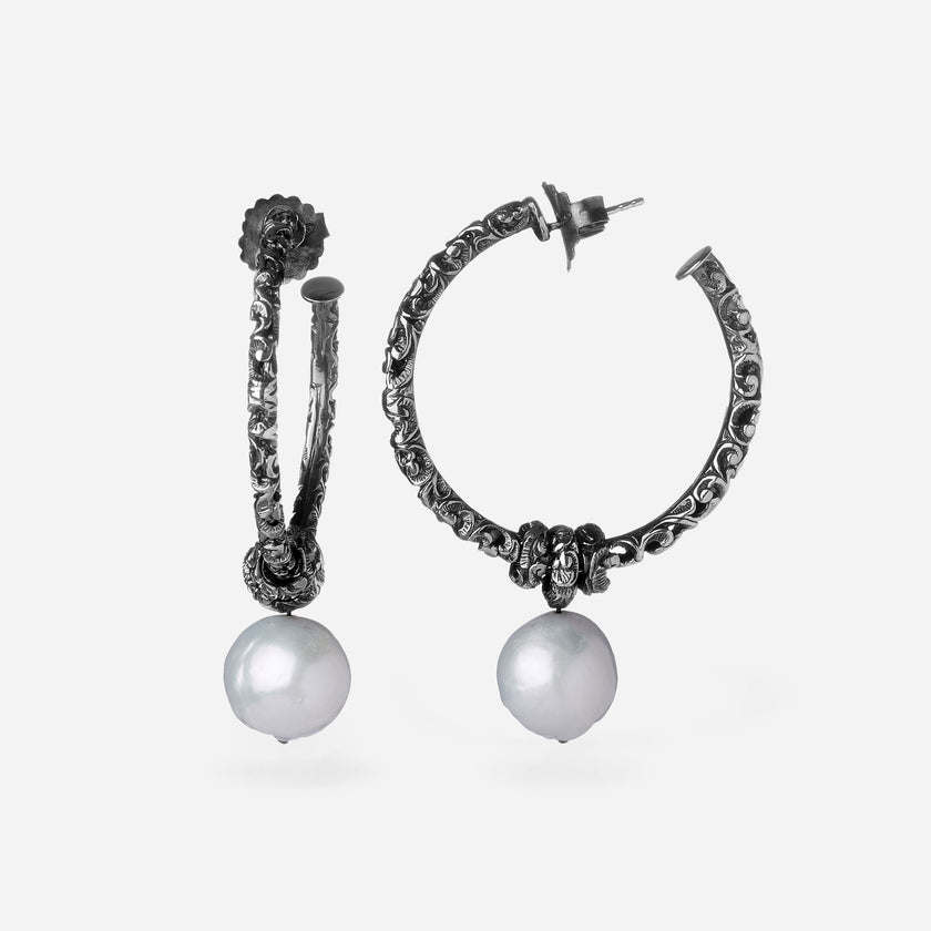 ORECCHINI A CERCHIO PERLA BAROCCA