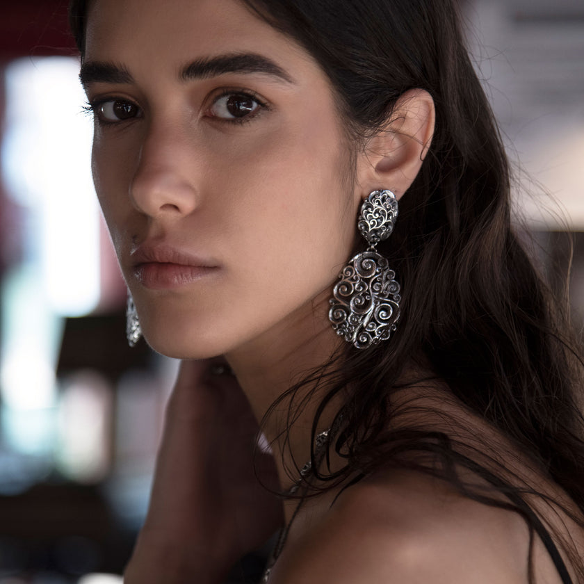 ORECCHINI OPERA DOPPIO ROSONE