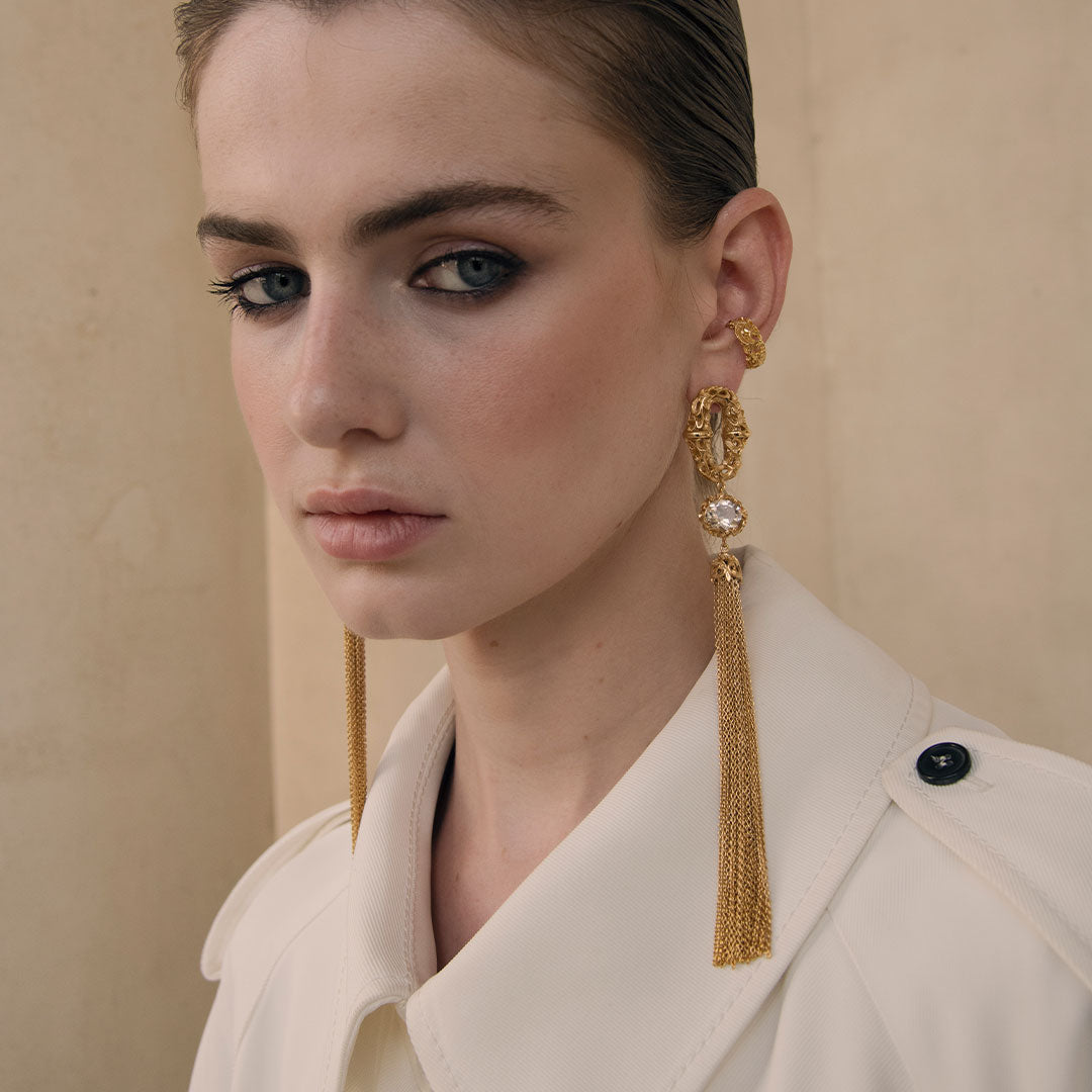 ORECCHINI CASCADE DORATI EXTRALONG